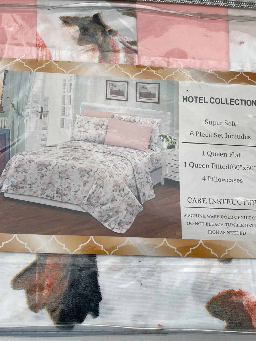 Hotel Collection Floral Queen Bedding Set in Pink, White, Brown - Picture 4 of 4